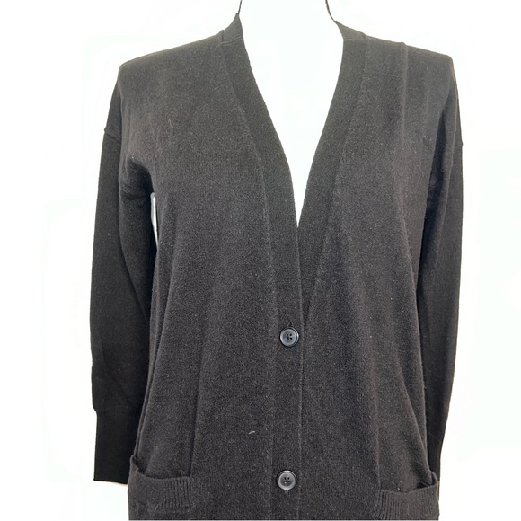 GAP Women's Wool Blend Buttondown Long Black Cardigan Sweater Size X Small - Picture 9 of 9